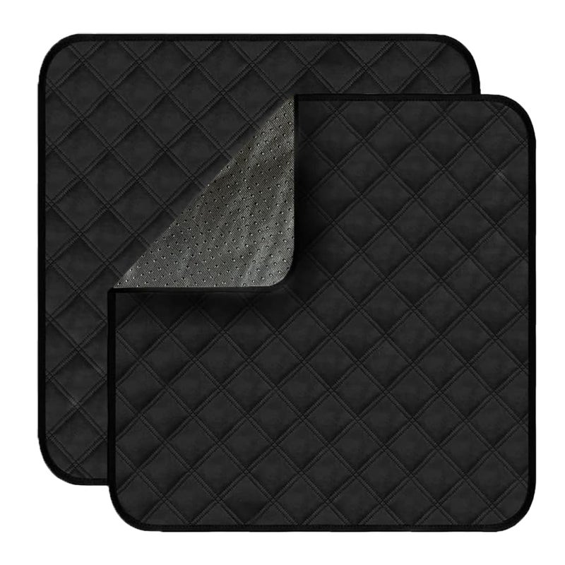 GRUENERDE Waterproof Chair Pads for Incontinence 2Pcs Resuable Washable Seat Protector Pads for Incontinence for Senior Toddlers 22"X21" Black - Image 1